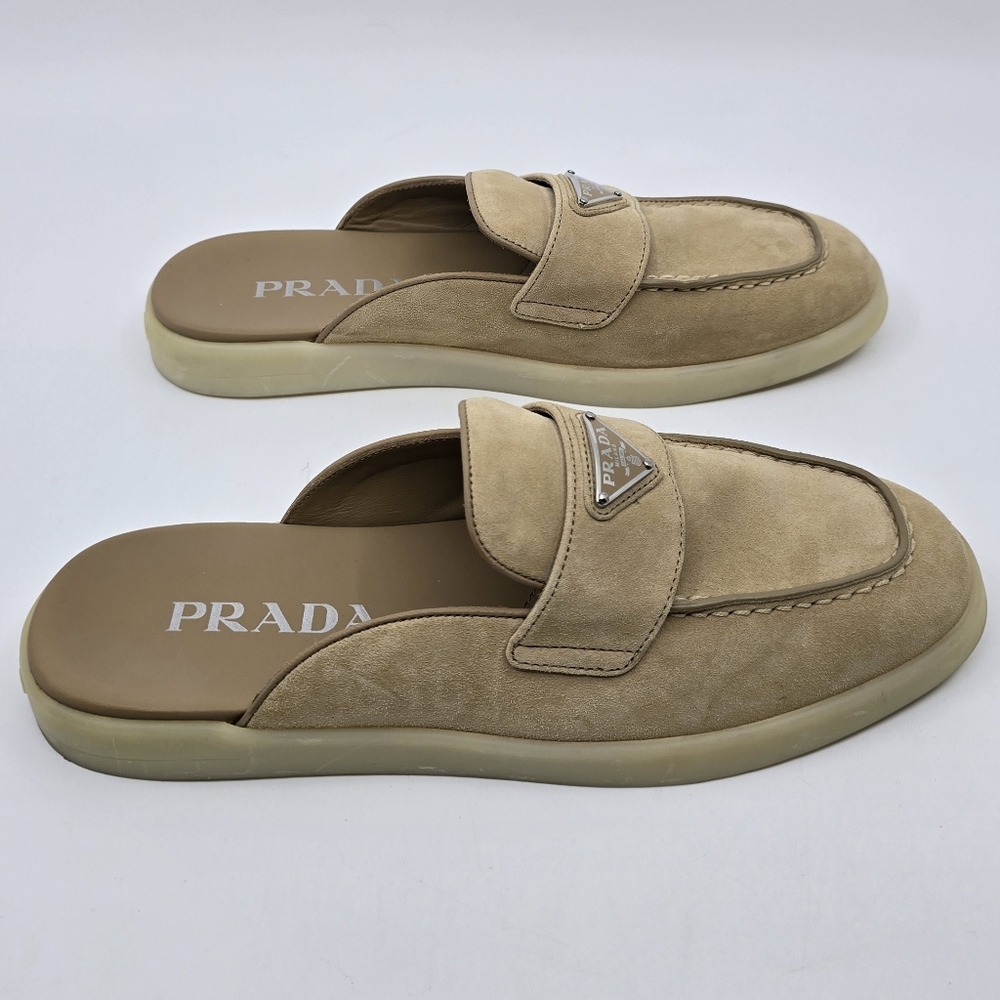 Prada Ecru Suede Mules - 38 - Picture 6 of 16